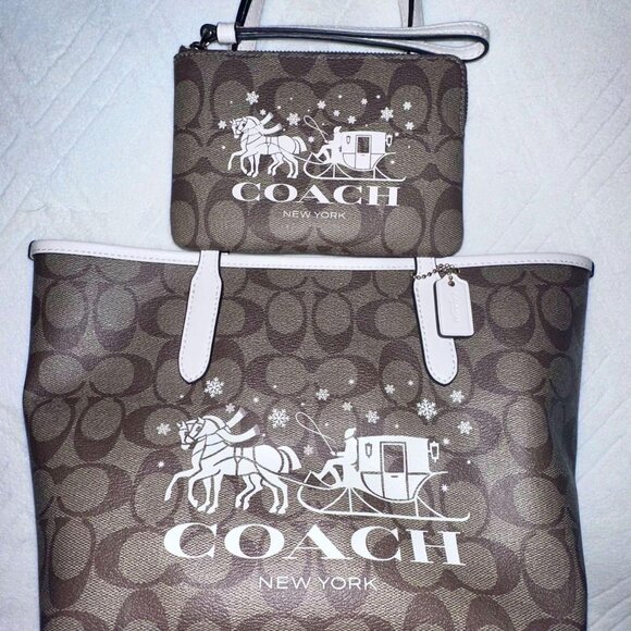 Coach Handbags - Coach Mini City Tote in Signature Canvas with the Horse and Sleigh